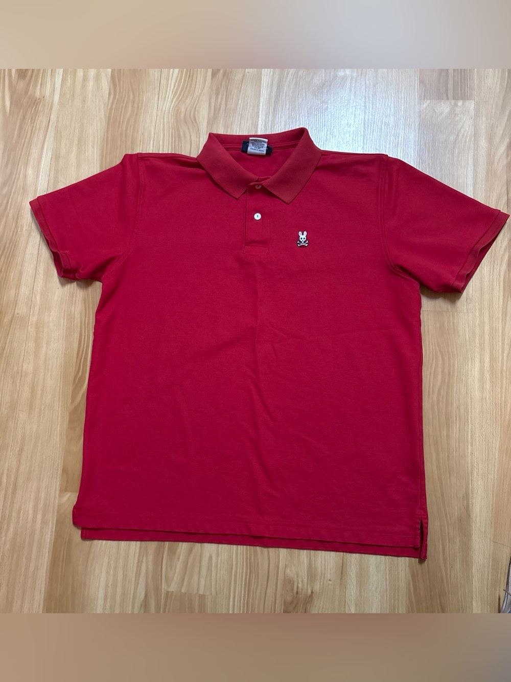 Psycho Bunny Mens Polo Shirt Size 7 / Large Red Pima Cotton Short Sleeve Logo